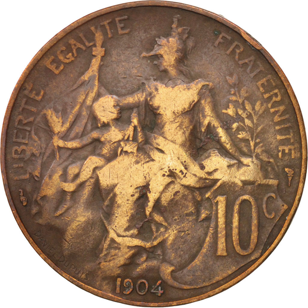 Coin, France, Dupuis, 10 Centimes, 1904, Paris, VF(20-25), Bronze, KM:843