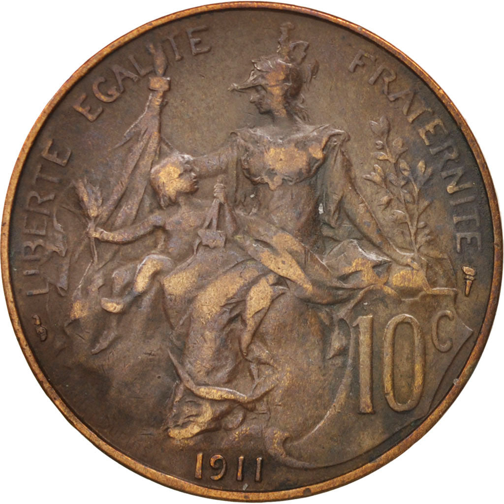 Coin, France, Dupuis, 10 Centimes, 1911, Paris, EF(40-45), Bronze, KM:843