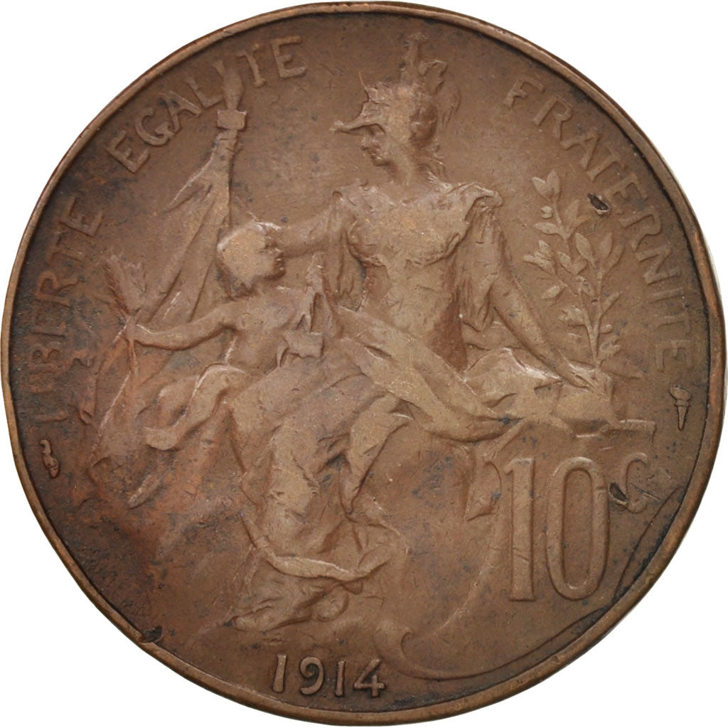 Coin, France, Dupuis, 10 Centimes, 1914, Paris, EF(40-45), Bronze, KM:843