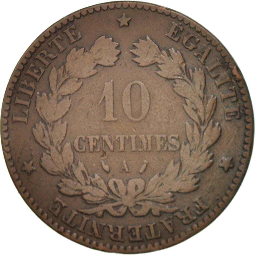 Coin, France, Cérès, 10 Centimes, 1887, Paris, F(12-15), Bronze, KM:815.1