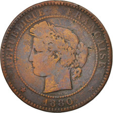 France, Cérès, 10 Centimes, 1880, Paris, F(12-15), Bronze, KM:815.1