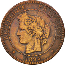 Coin, France, Cérès, 10 Centimes, 1894, Paris, VF(30-35), Bronze, KM:815.1