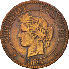 Monnaie, France, Cérès, 10 Centimes, 1894, Paris, TB+, Bronze, KM:815.1
