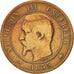 France, Napoleon III,10 Centimes, 1855,Paris,F(12-15),Bronze,KM 771.1