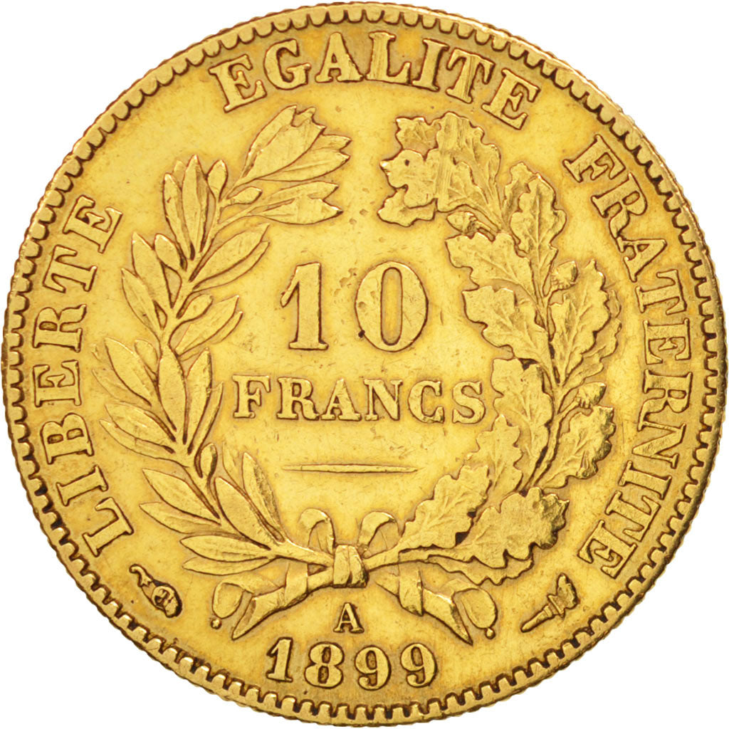 France, Cérès, 10 Francs, 1899, Paris, AU(50-53), Gold, KM:830, Gadoury:1016