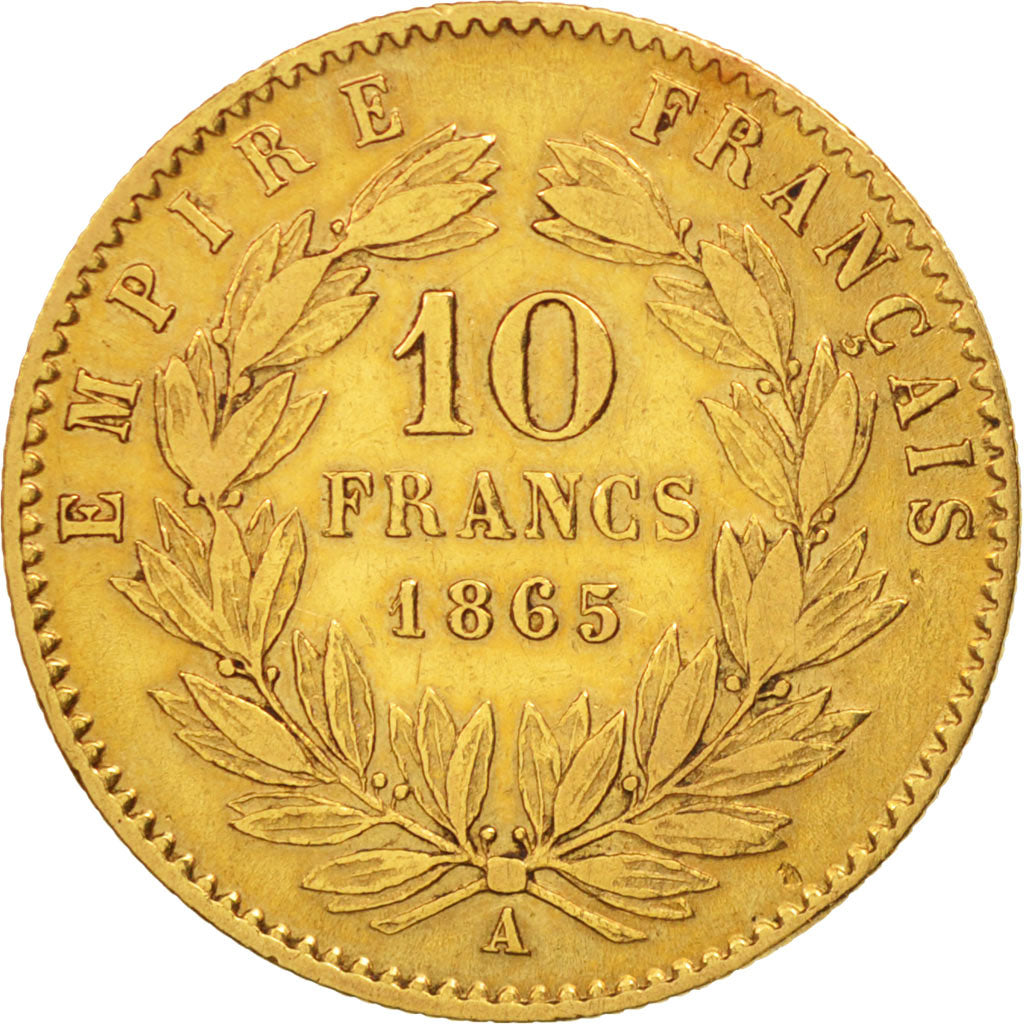 Coin, France, Napoleon III, Napoléon III, 10 Francs, 1865, Paris, EF(40-45)