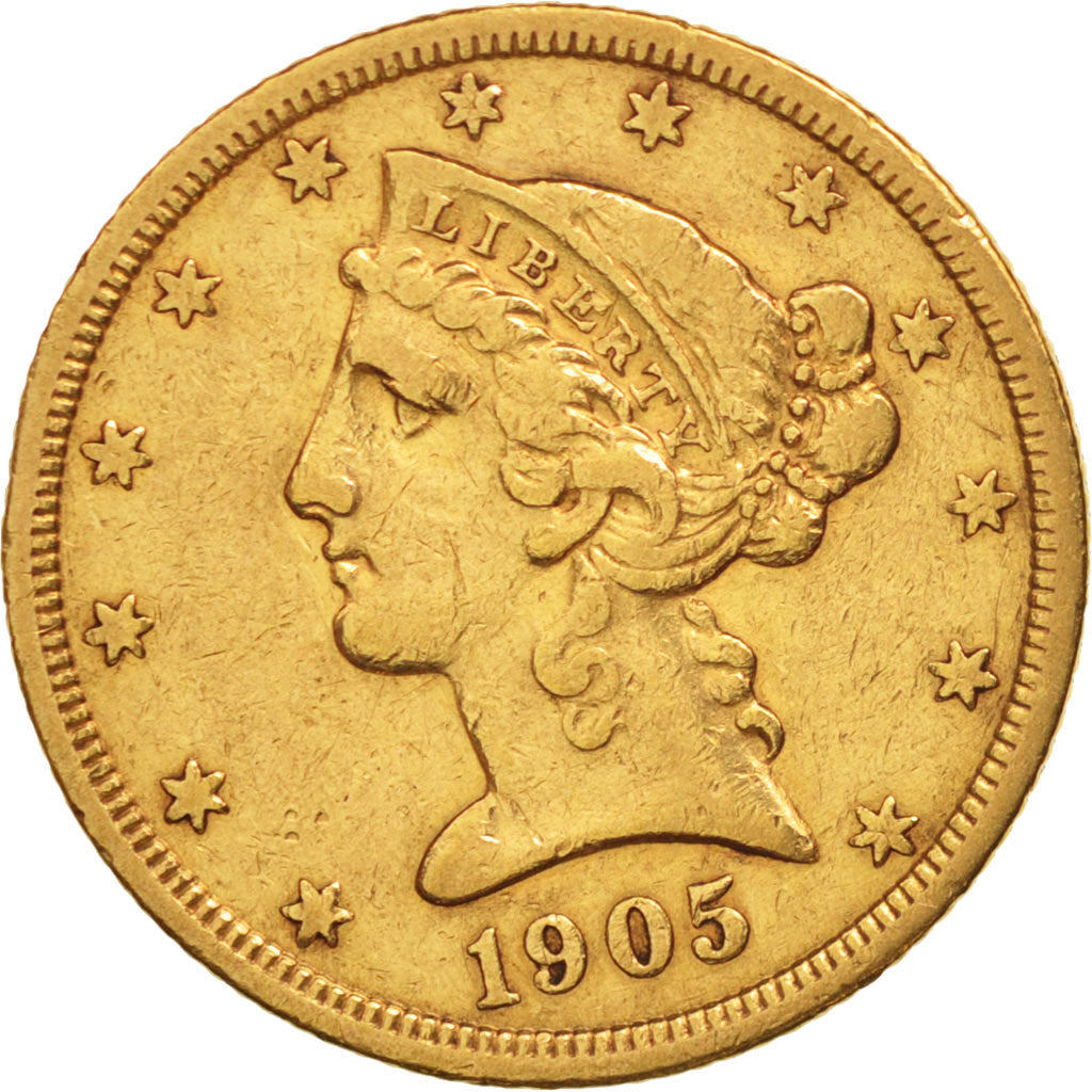 United States, Coronet Head, $5,1905, San Francisco,EF(40-45),KM 101
