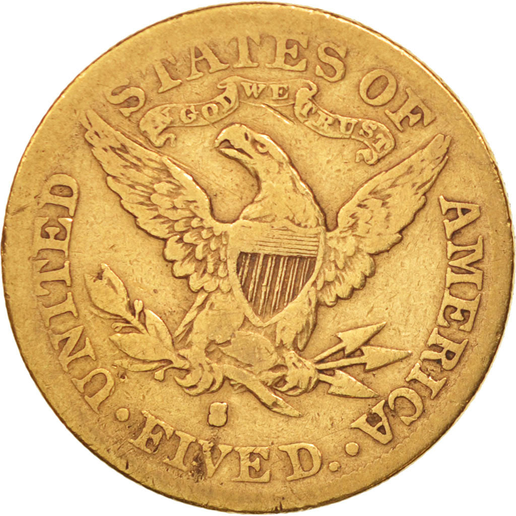 Moneta, Stati Uniti, Coronet Head, $5, Half Eagle, 1886, U.S. Mint, San
