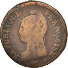 Moneda, Francia, Dupré, Decime, 1799, Limoges, BC, Bronce, KM:644.7
