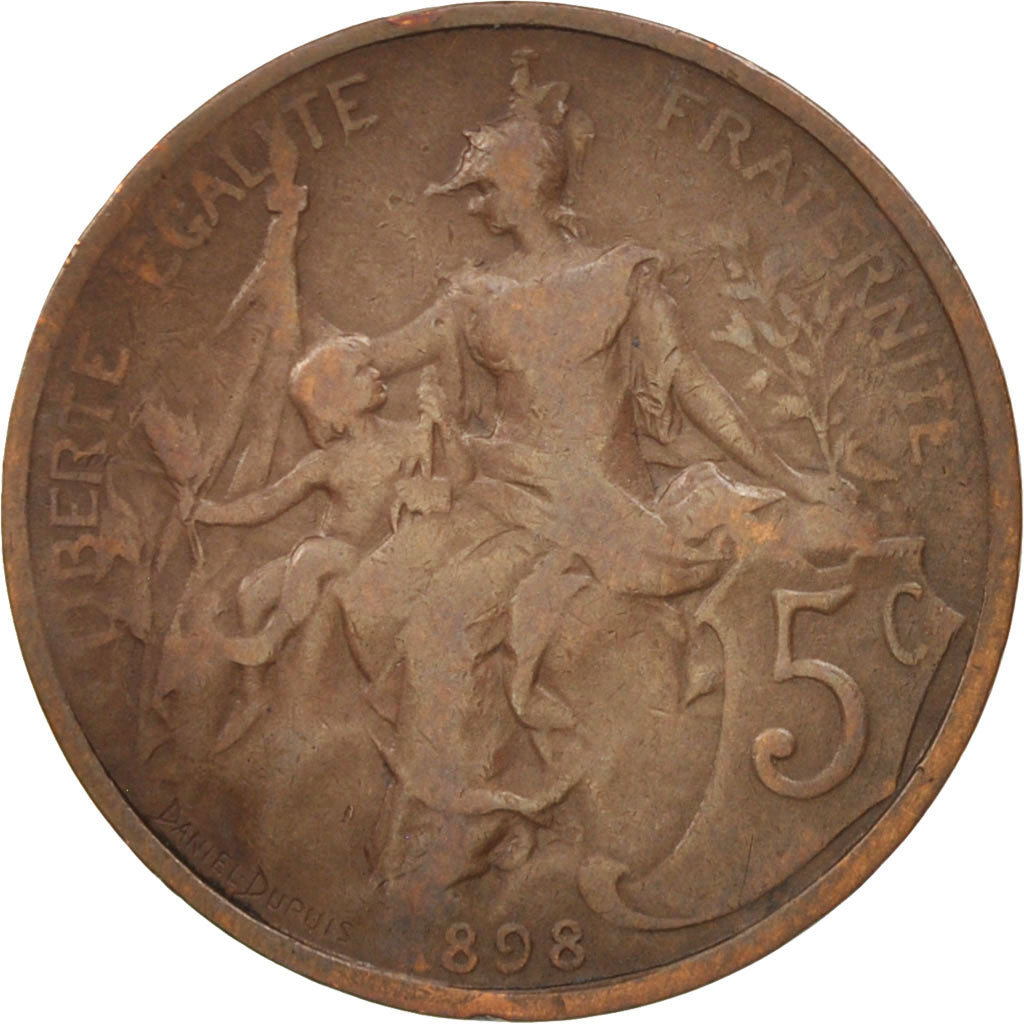 Monnaie, France, Dupuis, 5 Centimes, 1898, Paris, TB+, Bronze, KM:842