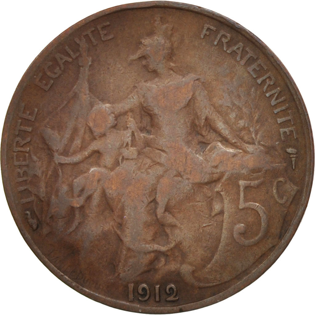 Coin, France, Dupuis, 5 Centimes, 1912, Paris, EF(40-45), Bronze, KM:842