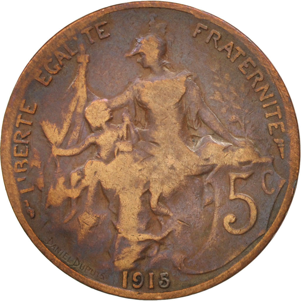 Coin, France, Dupuis, 5 Centimes, 1915, Paris, VF(30-35), Bronze, KM:842