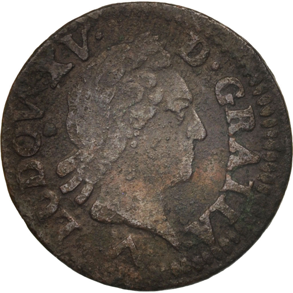 France, Louis XV, Liard à la vieille tête, Liard, 1773, F(12-15), KM 543.11