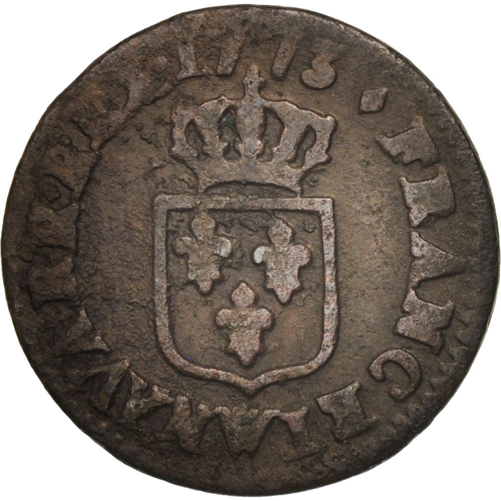 France, Louis XV, Liard à la vieille tête, Liard, 1773, F(12-15), KM 543.11