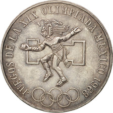 Mexico, 25 Pesos, 1968, Mexico City, AU(50-53), Silver, KM:479.1