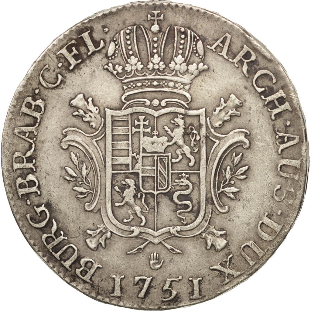 AUSTRIAN NETHERLANDS,Maria Theresa,Ducaton,1751,Antwerp,AU(50-53),Silver,KM 8