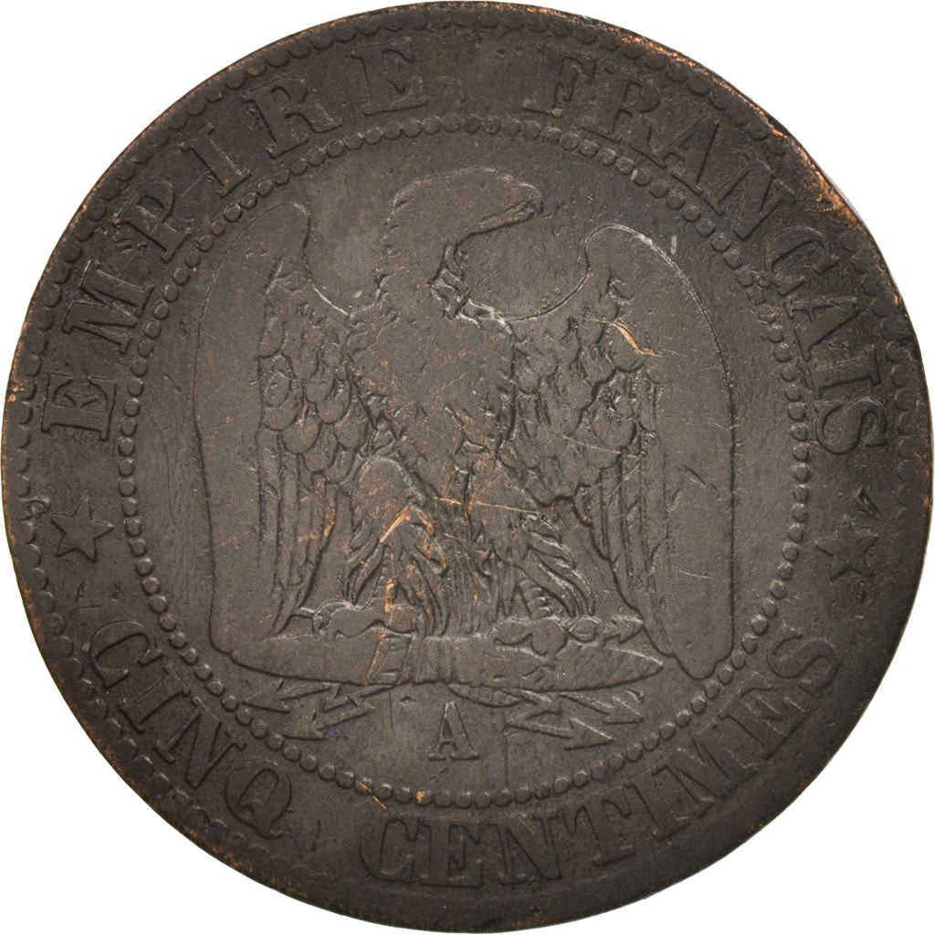 Munten, Frankrijk, Napoleon III, Napoléon III, 5 Centimes, 1863, Paris, FR