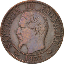 France, Napoleon III, 5 Centimes, 1855, Lille, F(12-15), Bronze, KM 777.7