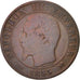 France, Napoleon III, 5 Centimes, 1855, Rouen, B+, Bronze, KM 777.2, Gad 152