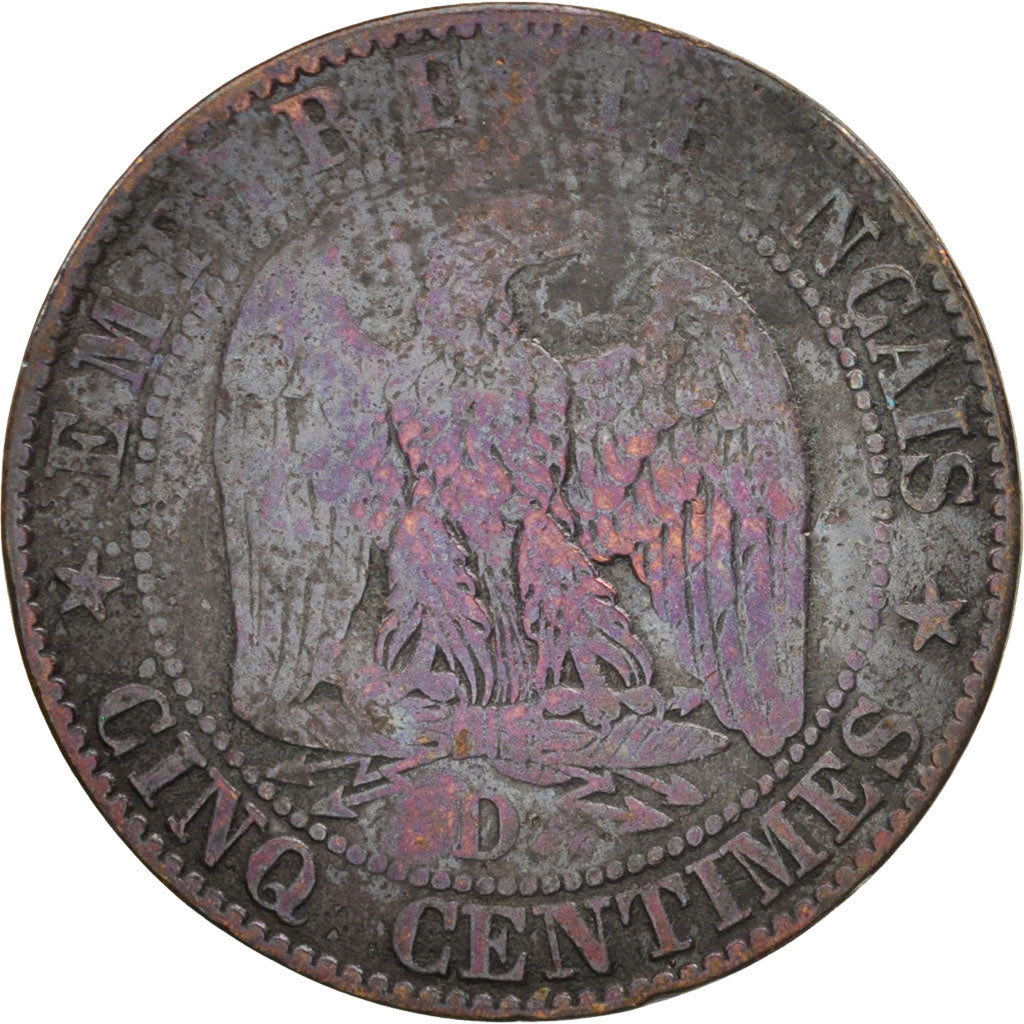 Monnaie, France, Napoleon III, Napoléon III, 5 Centimes, 1854, Lyon, B+