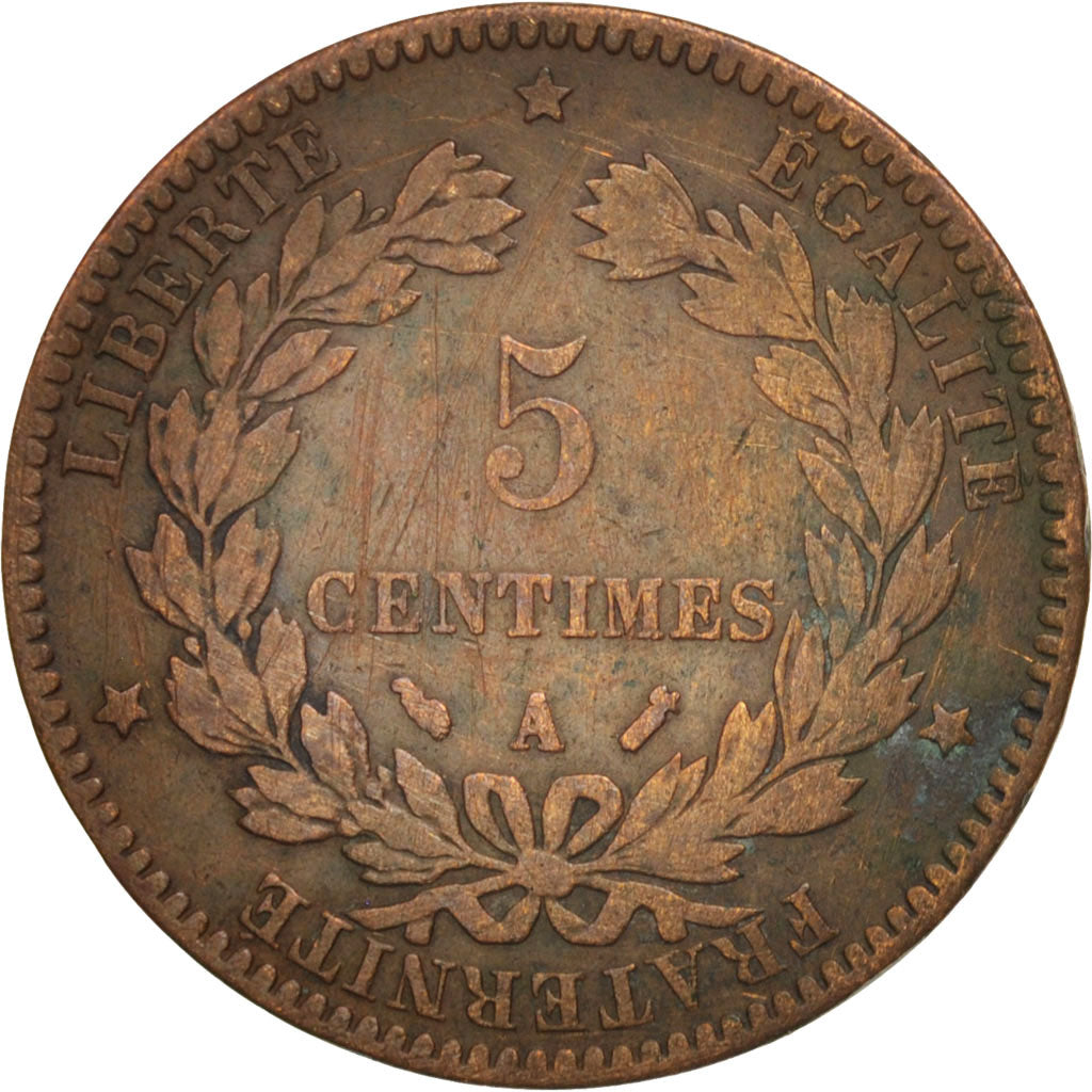 France, Cérès, 5 Centimes, 1892, Paris, VF(30-35), Bronze, KM:821.1
