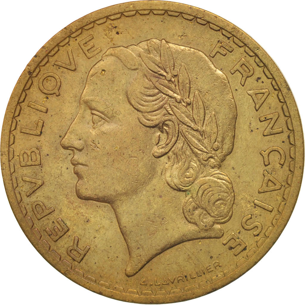 Munten, Frankrijk, Lavrillier, 5 Francs, 1939, ZF, Aluminum-Bronze, KM:888a.1