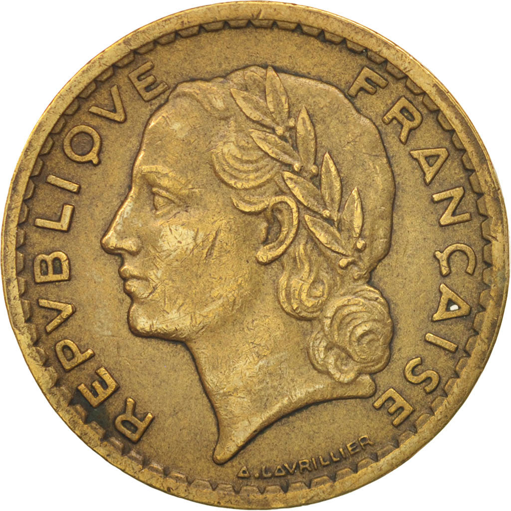 France, Lavrillier, 5 Francs, 1945, VF(30-35), Aluminum-Bronze, KM:888a.2