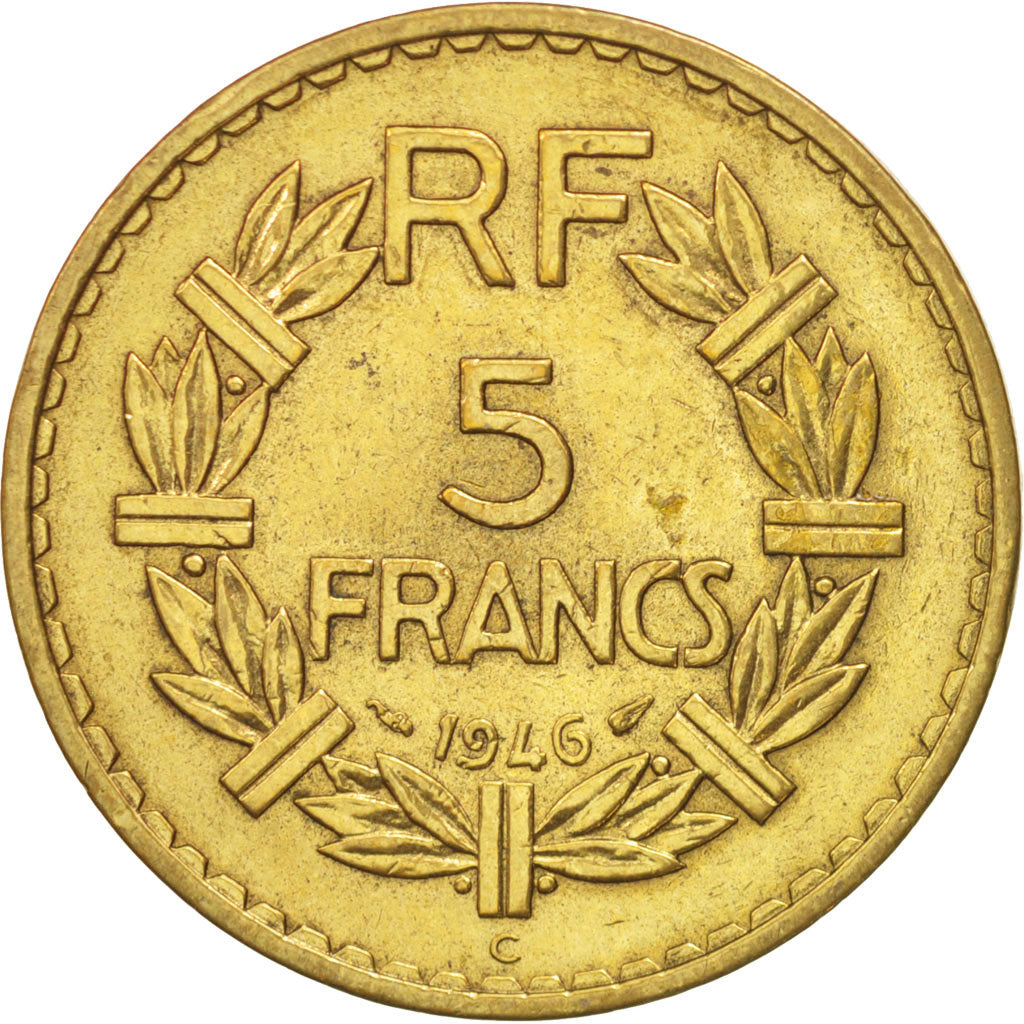 Coin, France, Lavrillier, 5 Francs, 1946, Castelsarrasin, EF(40-45)