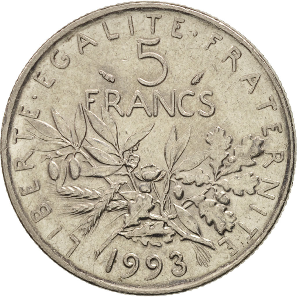Monnaie, France, Semeuse, 5 Francs, 1993, Paris, TTB+, Nickel Clad