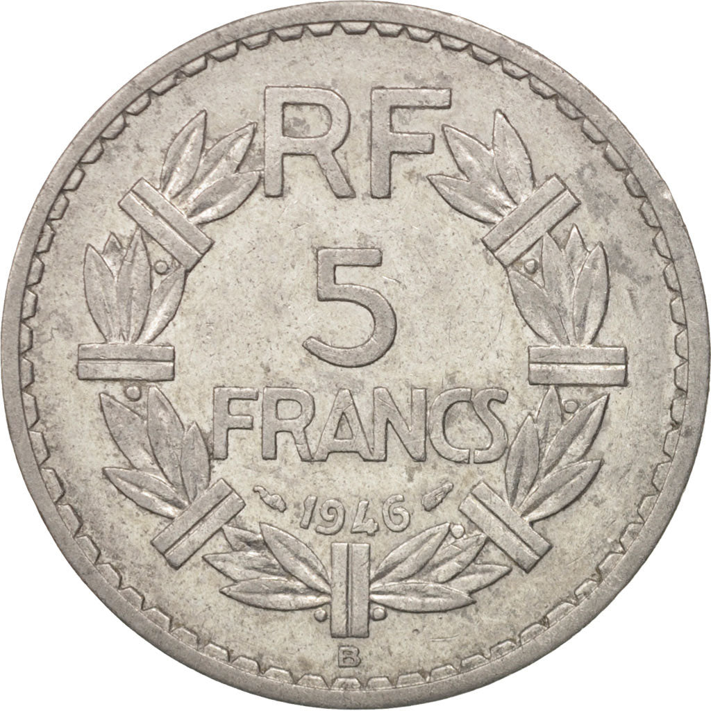 Coin, France, Lavrillier, 5 Francs, 1946, Beaumont - Le Roger, EF(40-45)