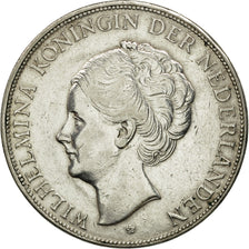 Netherlands, Wilhelmina I, 2-1/2 Gulden, 1930, AU(50-53), Silver, KM:165
