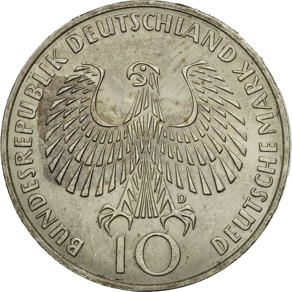 Coin, GERMANY - FEDERAL REPUBLIC, 10 Mark, 1972, Munich, AU(50-53), Silver