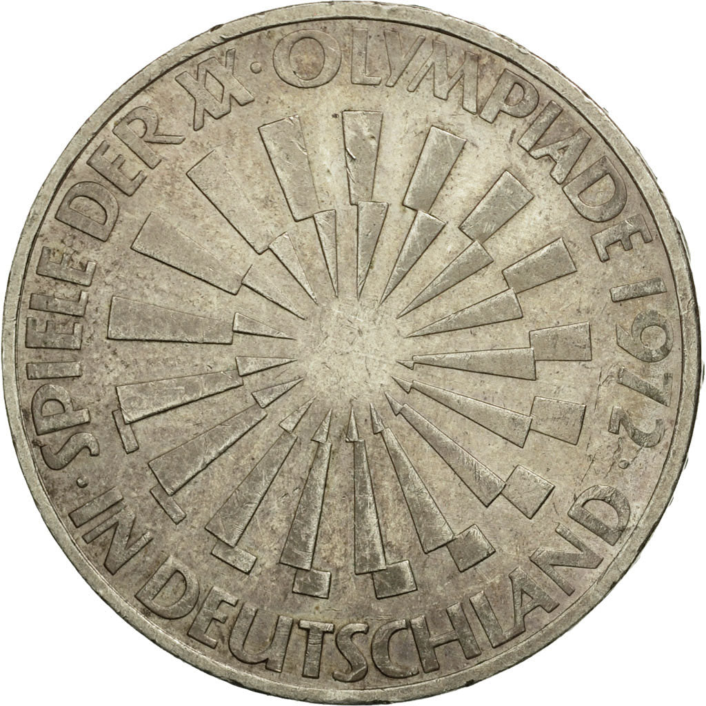 Coin, GERMANY - FEDERAL REPUBLIC, 10 Mark, 1972, Karlsruhe, AU(50-53), Silver
