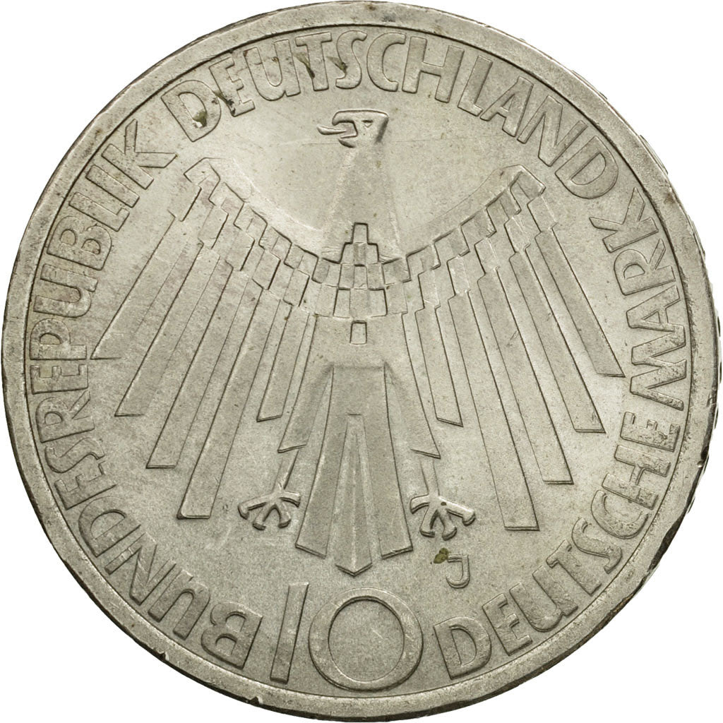 Coin, GERMANY - FEDERAL REPUBLIC, 10 Mark, 1972, Hamburg, AU(50-53), Silver