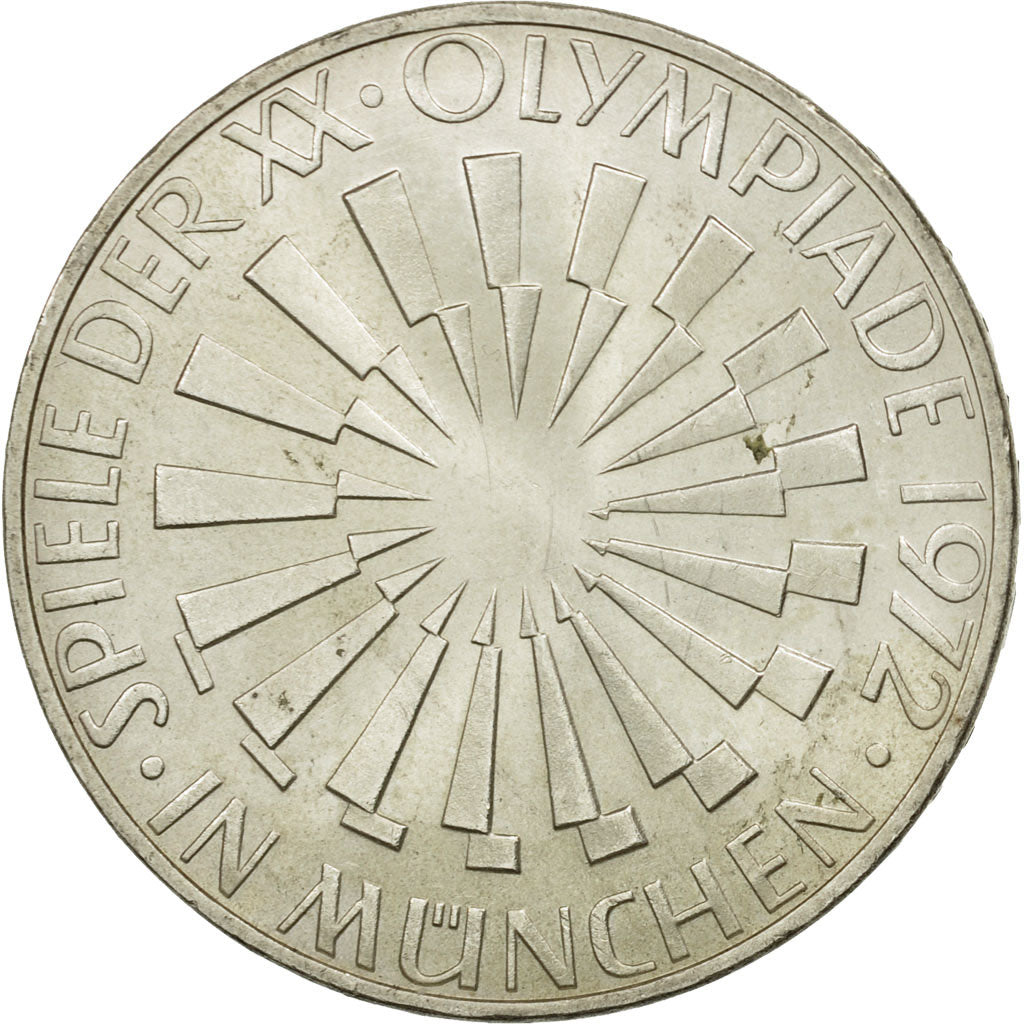 Coin, GERMANY - FEDERAL REPUBLIC, 10 Mark, 1972, Karlsruhe, AU(50-53), Silver