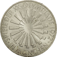 Monnaie, République fédérale allemande, 10 Mark, 1972, Hamburg, TTB+, Argent