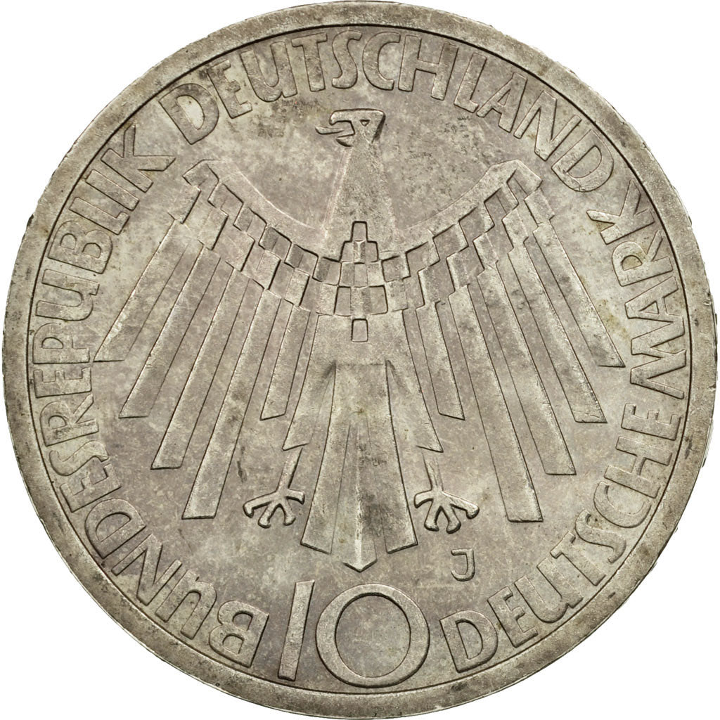 Coin, GERMANY - FEDERAL REPUBLIC, 10 Mark, 1972, Hamburg, AU(50-53), Silver