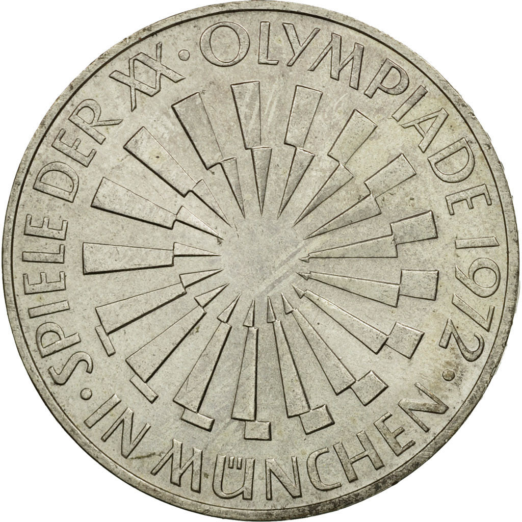 Coin, GERMANY - FEDERAL REPUBLIC, 10 Mark, 1972, Munich, AU(50-53), Silver