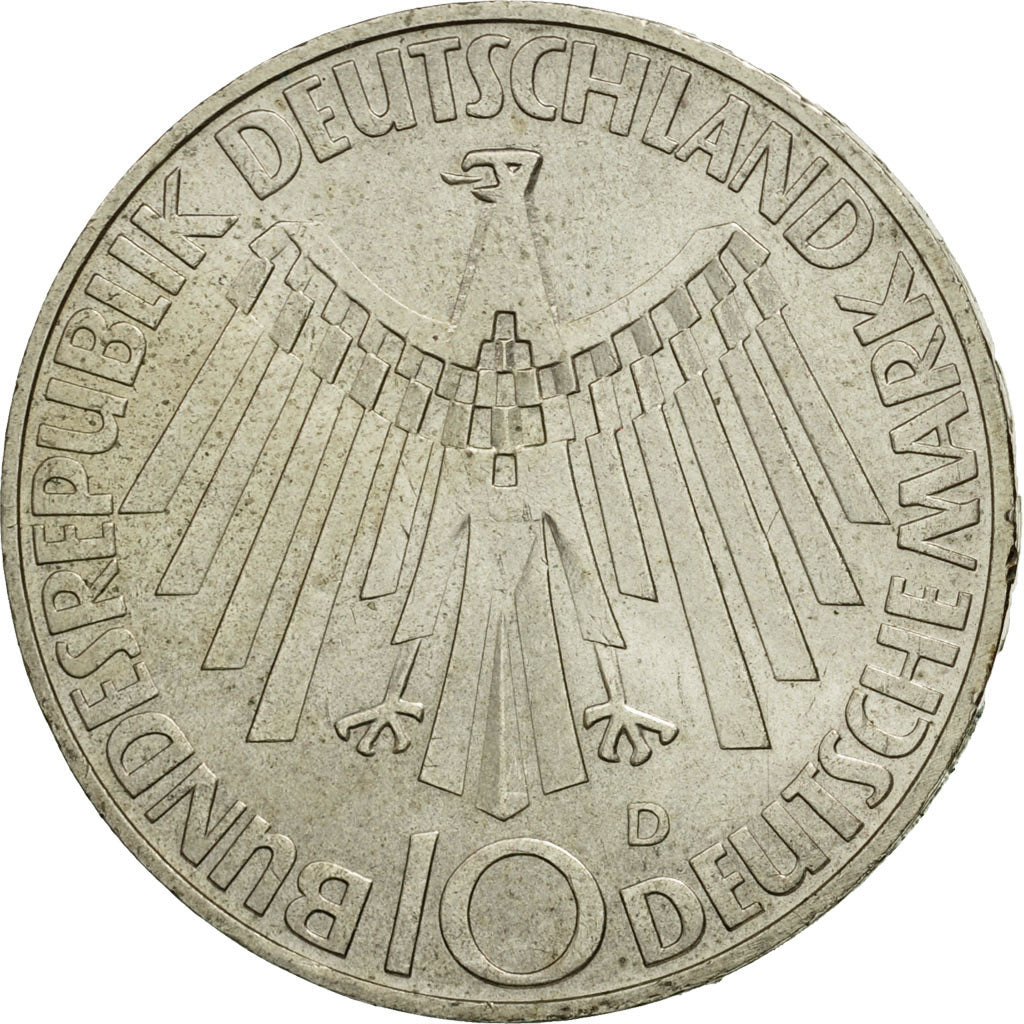 Coin, GERMANY - FEDERAL REPUBLIC, 10 Mark, 1972, Munich, AU(50-53), Silver