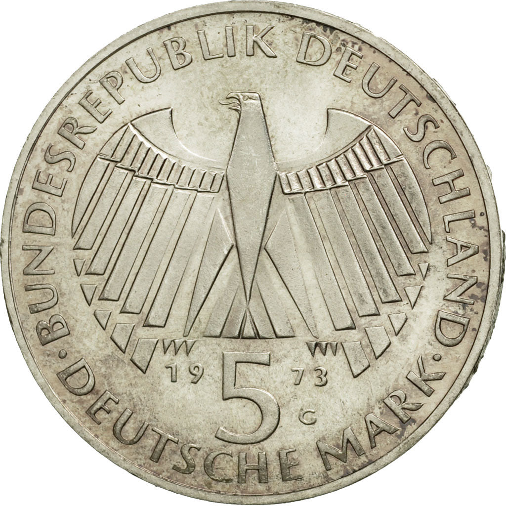 Coin, GERMANY - FEDERAL REPUBLIC, 5 Mark, 1973, Karlsruhe, Germany, AU(50-53)