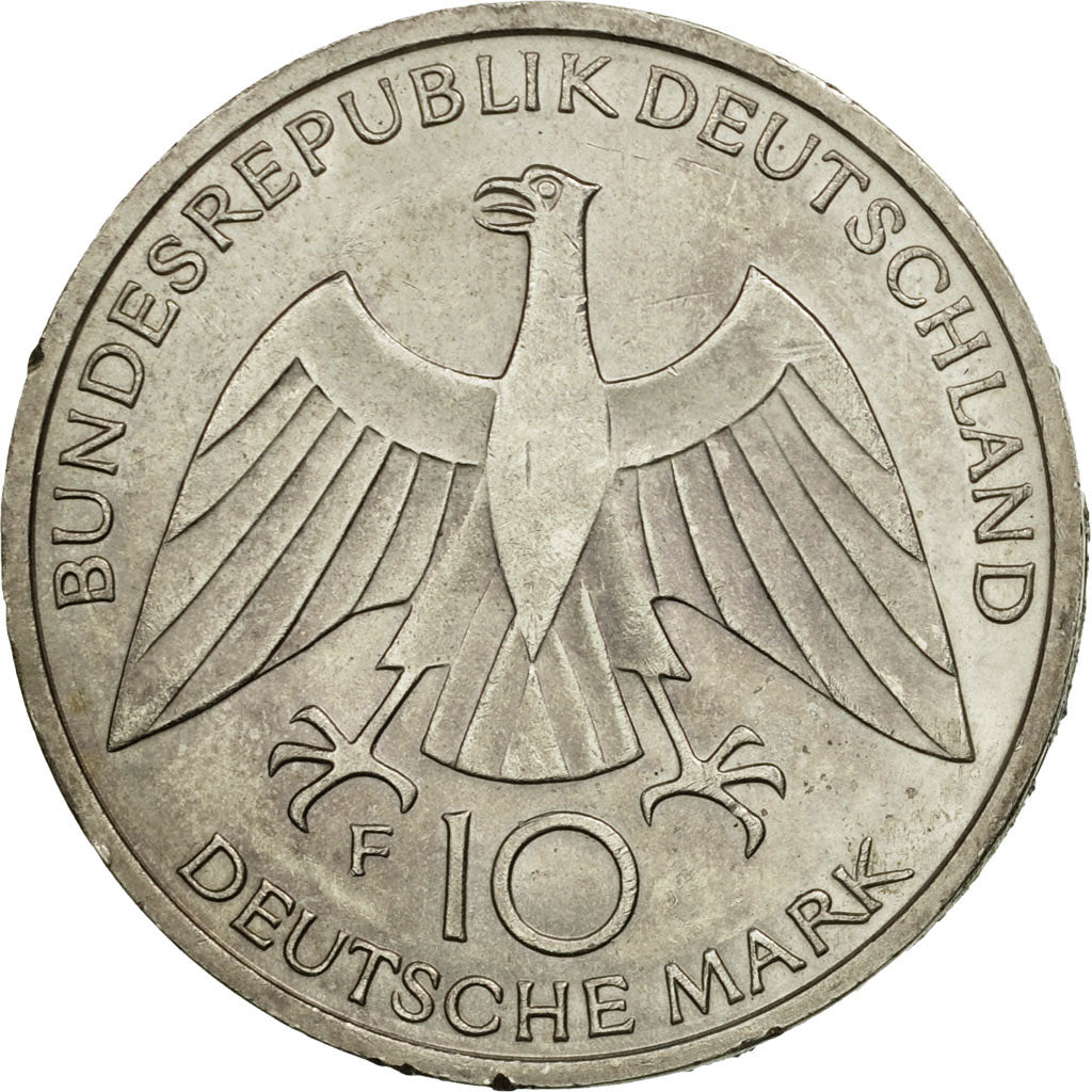 Coin, GERMANY - FEDERAL REPUBLIC, 10 Mark, 1972, Stuttgart, AU(50-53), Silver