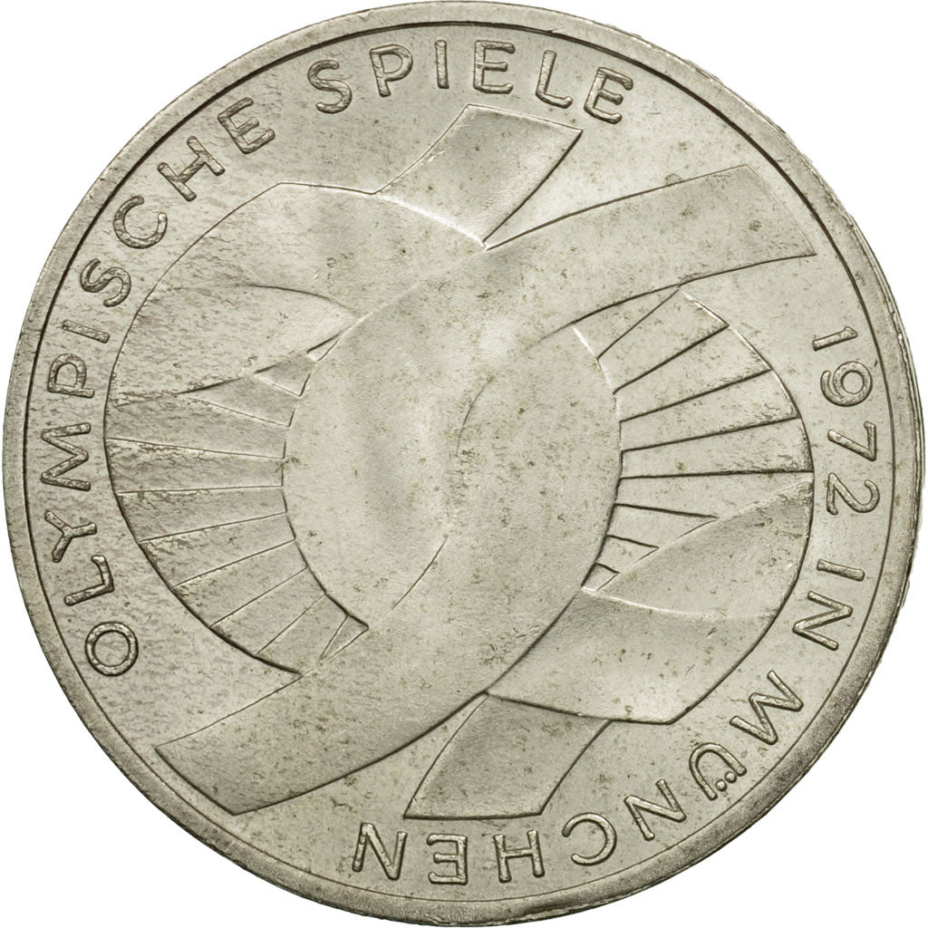 Coin, GERMANY - FEDERAL REPUBLIC, 10 Mark, 1972, Karlsruhe, AU(50-53), Silver