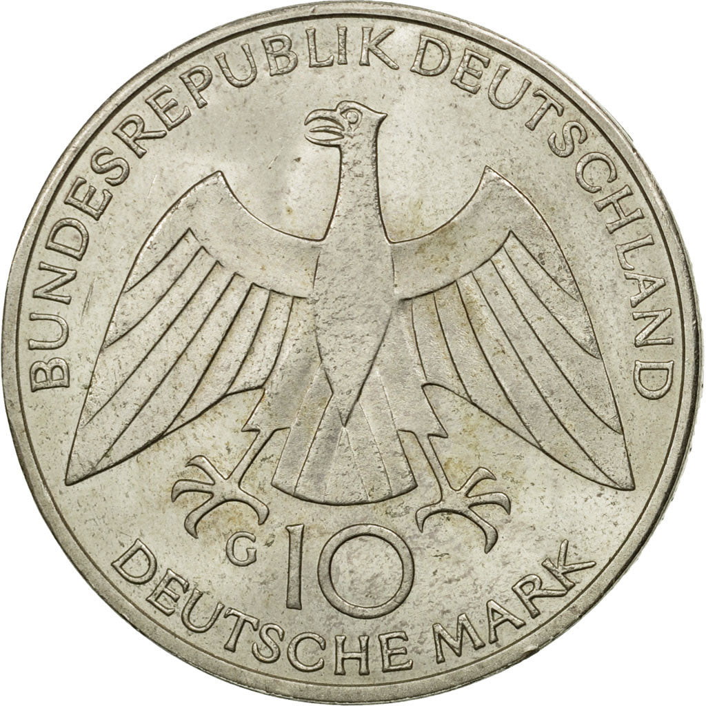 Coin, GERMANY - FEDERAL REPUBLIC, 10 Mark, 1972, Karlsruhe, AU(50-53), Silver