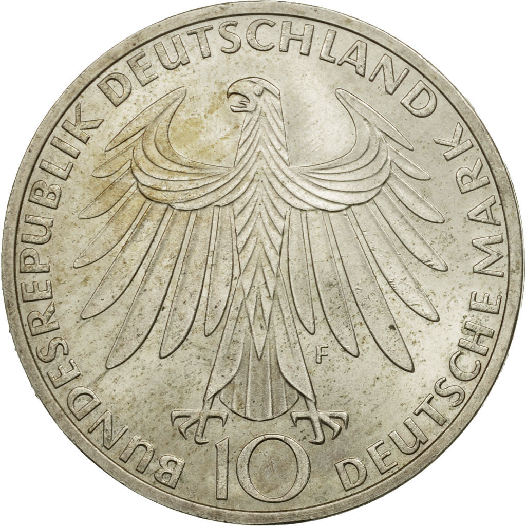 Coin, GERMANY - FEDERAL REPUBLIC, 10 Mark, 1972, Stuttgart, AU(50-53), Silver