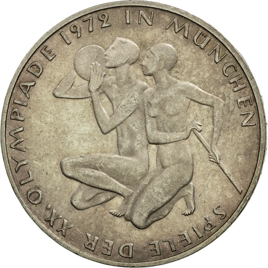 Coin, GERMANY - FEDERAL REPUBLIC, 10 Mark, 1972, Karlsruhe, AU(50-53), Silver