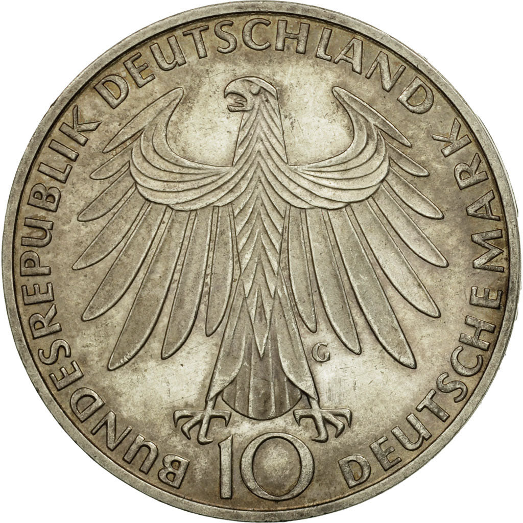 Coin, GERMANY - FEDERAL REPUBLIC, 10 Mark, 1972, Karlsruhe, AU(50-53), Silver