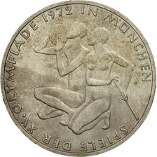 Monnaie, République fédérale allemande, 10 Mark, 1972, Hamburg, TTB+, Argent