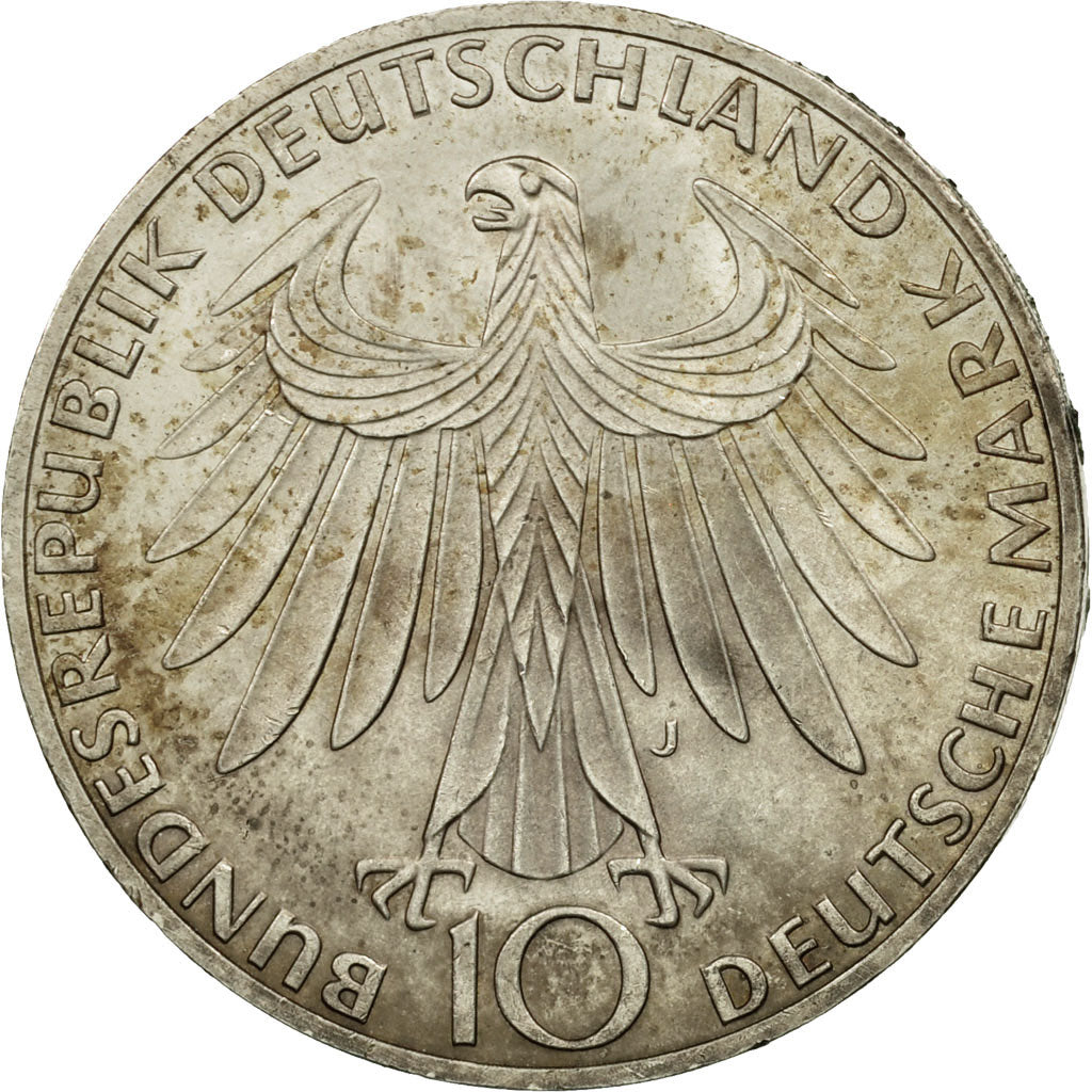 Coin, GERMANY - FEDERAL REPUBLIC, 10 Mark, 1972, Hamburg, AU(50-53), Silver