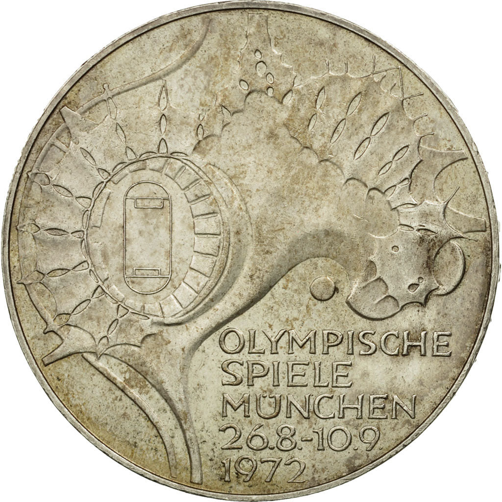 Coin, GERMANY - FEDERAL REPUBLIC, 10 Mark, 1972, Hamburg, AU(50-53), Silver