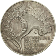 Coin, GERMANY - FEDERAL REPUBLIC, 10 Mark, 1972, Karlsruhe, AU(50-53), Silver